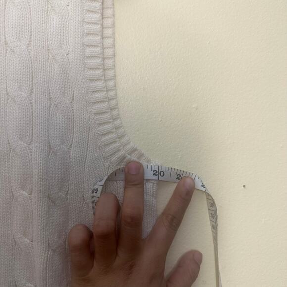 Polo Ralph Lauren‎ Cable Knit Cotton Sweater Vest Size XL Cream Old Money - Picture 11 of 11